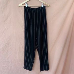 Pinstripe Flowy Crop Trouser
